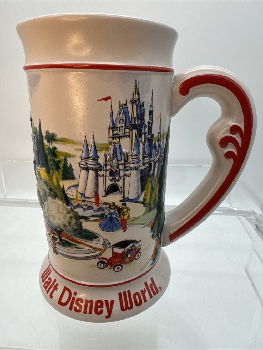 Vintage Walt Disney World Ceramic Stein Mug Brazil Cinderella Castle Main Street